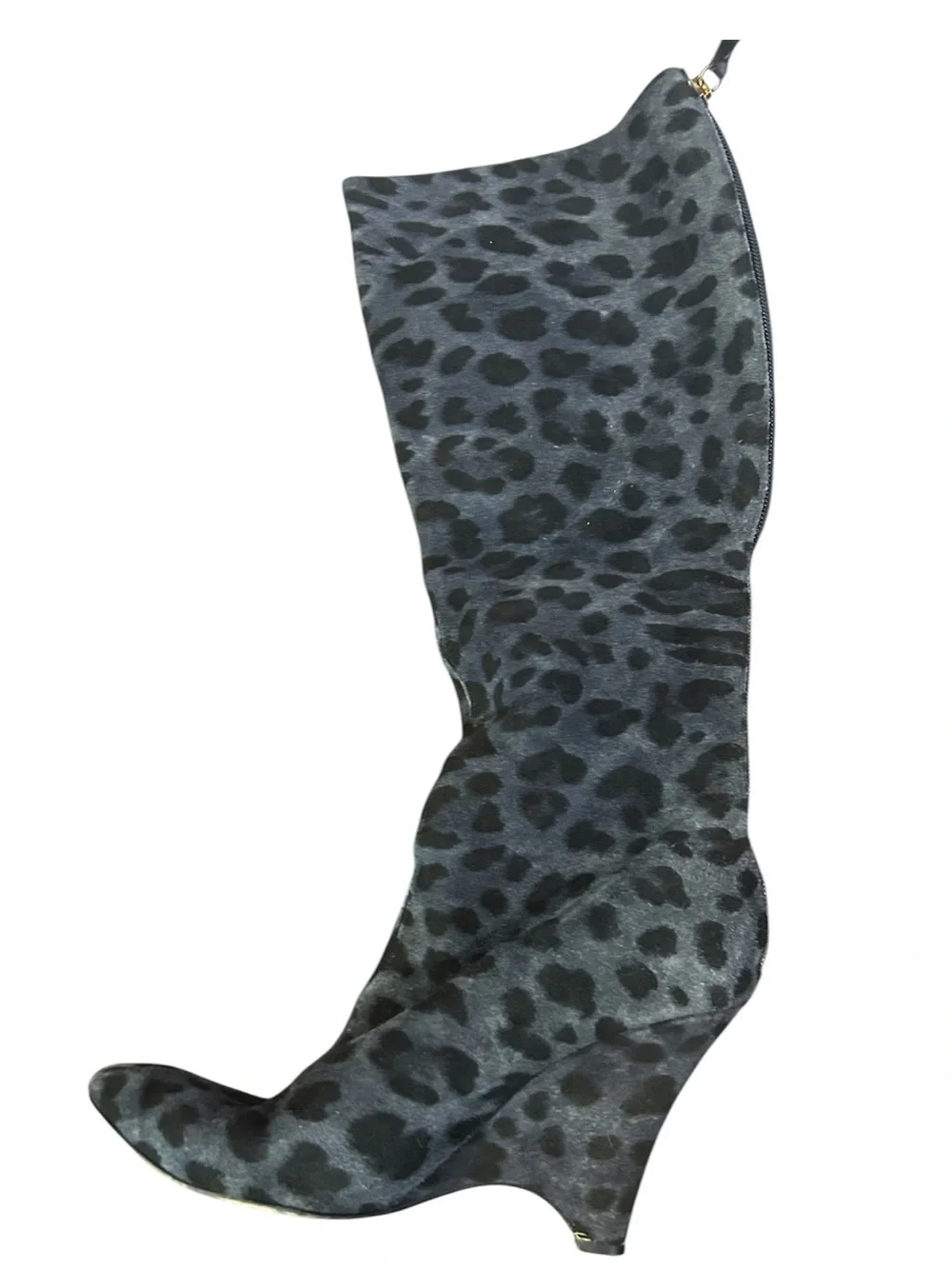 Kate Spade Women's Over-the-Knee Leopard Print Stretch Boots — Black